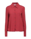Patrizia Pepe Woman Shirt Brick Red Size 6 Viscose