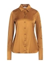 Patrizia Pepe Woman Shirt Bronze Size 4 Viscose, Polyamide, Elastane In Brown
