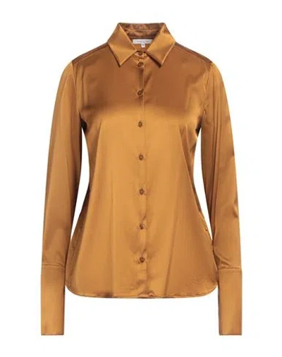 Patrizia Pepe Woman Shirt Bronze Size 4 Viscose, Polyamide, Elastane In Brown