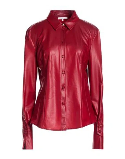 Patrizia Pepe Woman Shirt Burgundy Size 10 Polyester, Elastane In Red