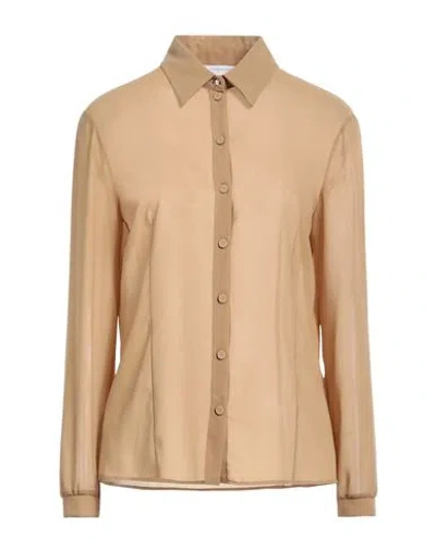 Patrizia Pepe Woman Shirt Camel Size 8 Polyester In Beige