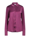 Patrizia Pepe Woman Shirt Deep Purple Size 8 Viscose, Polyamide, Elastane In Purple