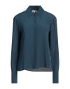Patrizia Pepe Woman Shirt Deep Teal Size 10 Viscose