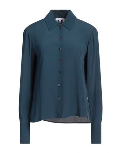 Patrizia Pepe Woman Shirt Deep Teal Size 10 Viscose