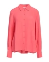 Patrizia Pepe Long-sleeve Crepe Shirt In Pink