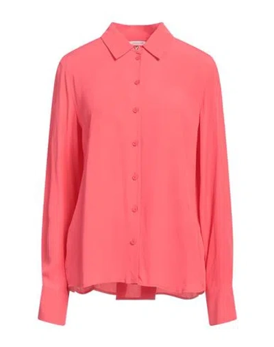 Patrizia Pepe Long-sleeve Crepe Shirt In Pink