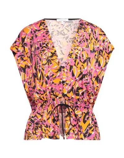 Patrizia Pepe Woman Shirt Fuchsia Size 3 Polyester, Elastane In Pink