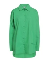 Patrizia Pepe Woman Shirt Green Size 6 Cotton, Elastane