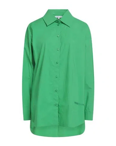 Patrizia Pepe Woman Shirt Green Size 6 Cotton, Elastane