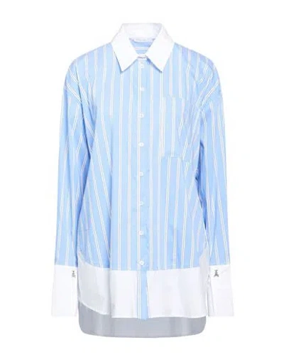 Patrizia Pepe Woman Shirt Light Blue Size 2 Cotton, Polyamide, Elastane