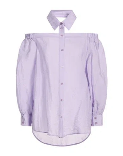 Patrizia Pepe Woman Shirt Lilac Size 2 Lyocell, Polyamide In Purple