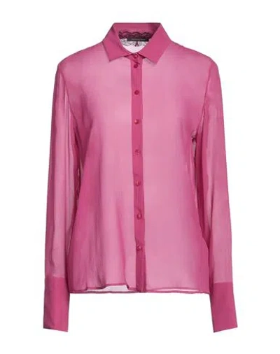 Patrizia Pepe Woman Shirt Magenta Size 8 Silk