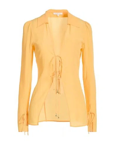 Patrizia Pepe Woman Shirt Mandarin Size 6 Silk In Orange