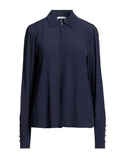 Patrizia Pepe Woman Shirt Midnight Blue Size 8 Viscose