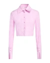 Patrizia Pepe Woman Shirt Pink Size 10 Cotton, Elastane