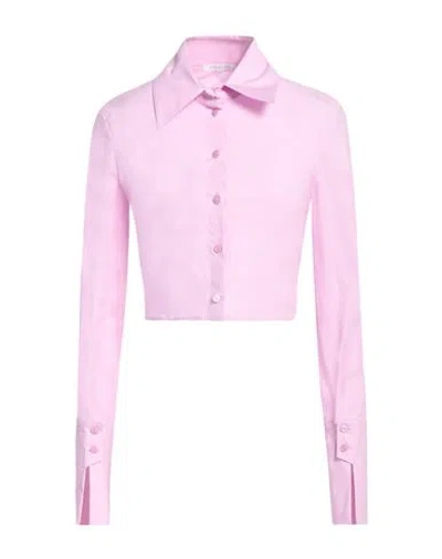 Patrizia Pepe Woman Shirt Pink Size 6 Cotton, Elastane