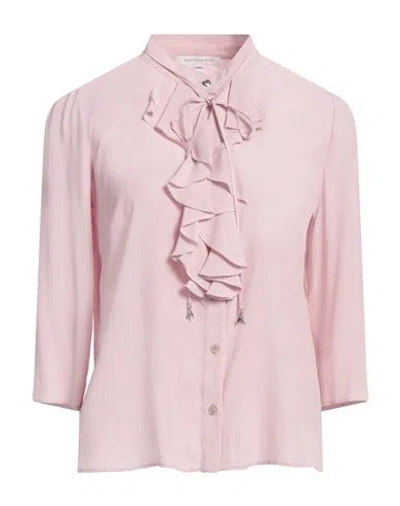 Patrizia Pepe Woman Shirt Pink Size 8 Acetate, Silk