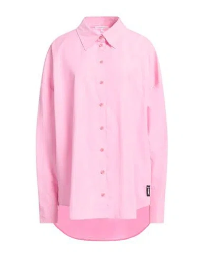 Patrizia Pepe Woman Shirt Pink Size 8 Cotton