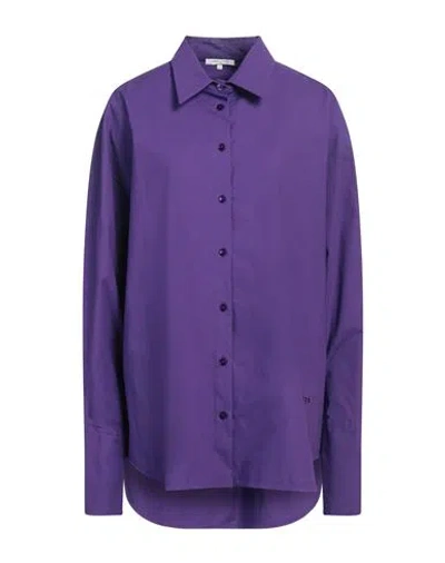 Patrizia Pepe Woman Shirt Purple Size 10 Cotton, Elastane