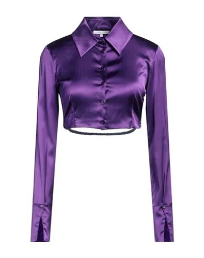 Patrizia Pepe Woman Shirt Purple Size 4 Viscose, Polyamide, Elastane