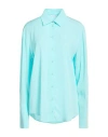 Patrizia Pepe Woman Shirt Sky Blue Size 6 Viscose