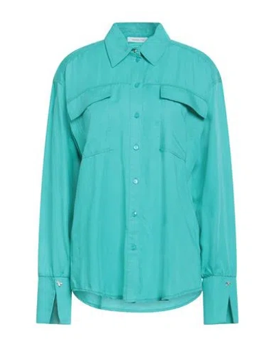 Patrizia Pepe Woman Shirt Turquoise Size 2 Lyocell In Blue