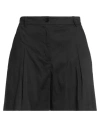 Patrizia Pepe Woman Shorts & Bermuda Shorts Black Size 8 Cotton, Polyamide, Elastane In Black