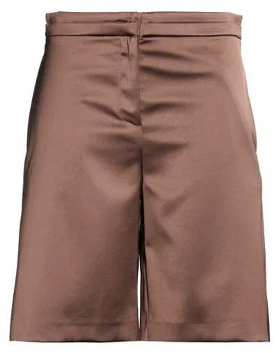 Patrizia Pepe Woman Shorts & Bermuda Shorts Chocolate Brown Size 6 Polyester