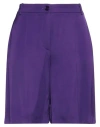 Patrizia Pepe Woman Shorts & Bermuda Shorts Purple Size 6 Viscose