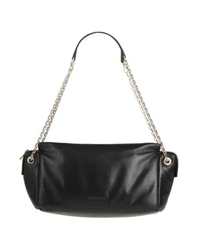 Patrizia Pepe Woman Shoulder Bag Black Size - Leather In Black