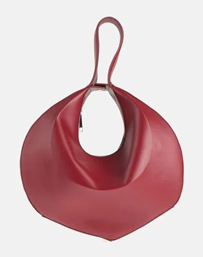 Patrizia Pepe Woman Shoulder Bag Burgundy Size - Soft Leather, Polyester