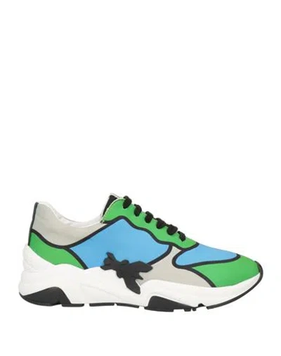 Patrizia Pepe Woman Sneakers Azure Size 7 Polyester, Silk, Soft Leather In Blue