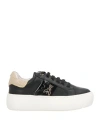 Patrizia Pepe Woman Sneakers Black Size 6 Leather