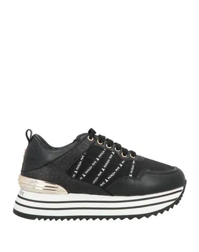Patrizia Pepe Woman Sneakers Black Size 6 Textile Fibers