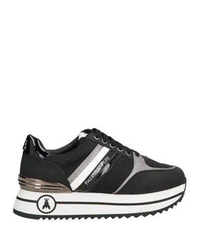 Patrizia Pepe Woman Sneakers Black Size 7 Textile Fibers