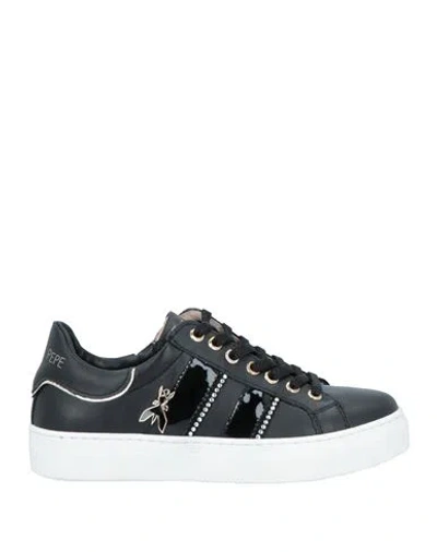 Patrizia Pepe Woman Sneakers Black Size 8 Calfskin