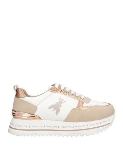 Patrizia Pepe Woman Sneakers Off White Size 8 Textile Fibers