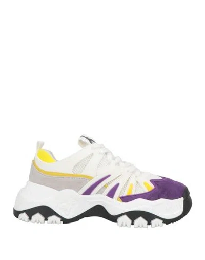 Patrizia Pepe Woman Sneakers Purple Size 8 Polyester, Leather In Multi