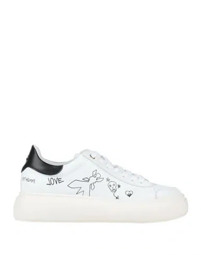 Patrizia Pepe Woman Sneakers White Size 11 Polyamide, Polyurethane