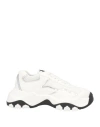Patrizia Pepe Woman Sneakers White Size 7 Textile Fibers, Soft Leather In White