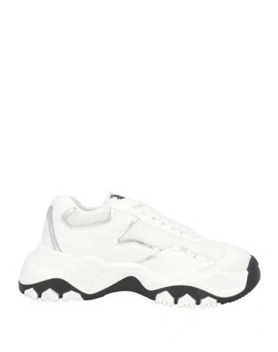 Patrizia Pepe Woman Sneakers White Size 7 Textile Fibers, Soft Leather