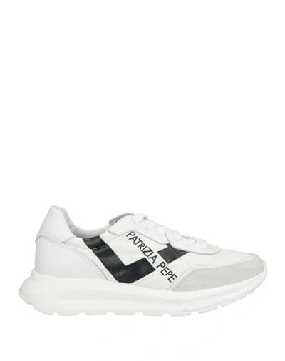 Patrizia Pepe Woman Sneakers White Size 8 Leather, Textile Fibers