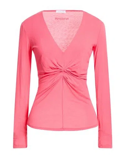 Patrizia Pepe Woman Sweater Coral Size 3 Viscose, Polyamide, Cashmere, Elastane In Pink