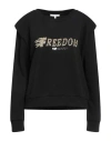 Patrizia Pepe Woman Sweatshirt Black Size 2 Cotton