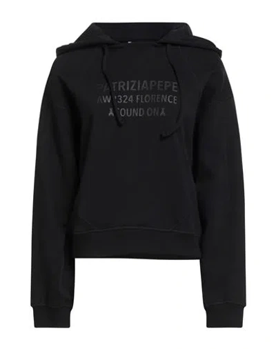 Patrizia Pepe Woman Sweatshirt Black Size 3 Cotton