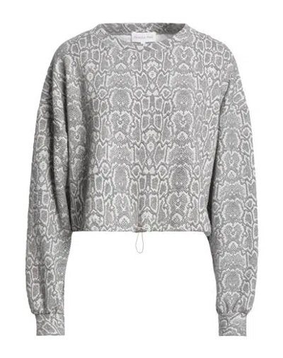 Patrizia Pepe Woman Sweatshirt Light Grey Size 2 Polyamide, Cotton, Elastane