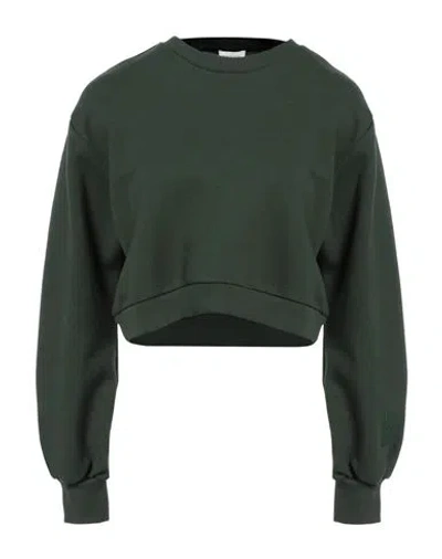 Patrizia Pepe Woman Sweatshirt Military Green Size 3 Cotton, Polyester