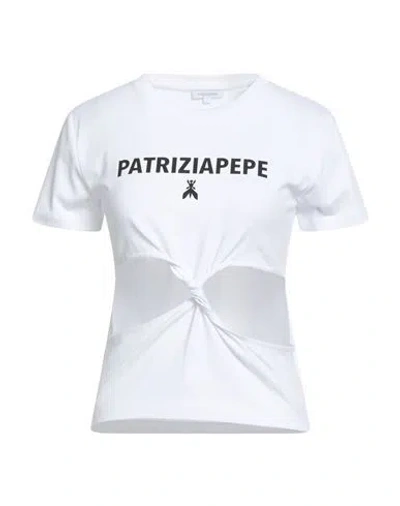 Patrizia Pepe Woman T-shirt Black Size 0 Cotton, Elastane In Multi