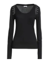 Patrizia Pepe Woman T-shirt Black Size 1 Viscose, Elastane