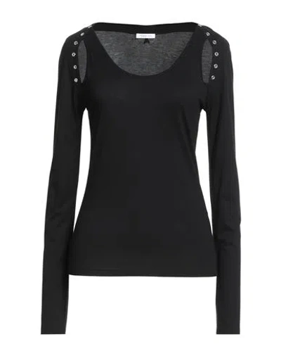 Patrizia Pepe Woman T-shirt Black Size 1 Viscose, Elastane In Black